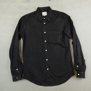 Steven Alan Shirt Mens Small Black Cotton Button Up Long Sleeve Casual Pocket